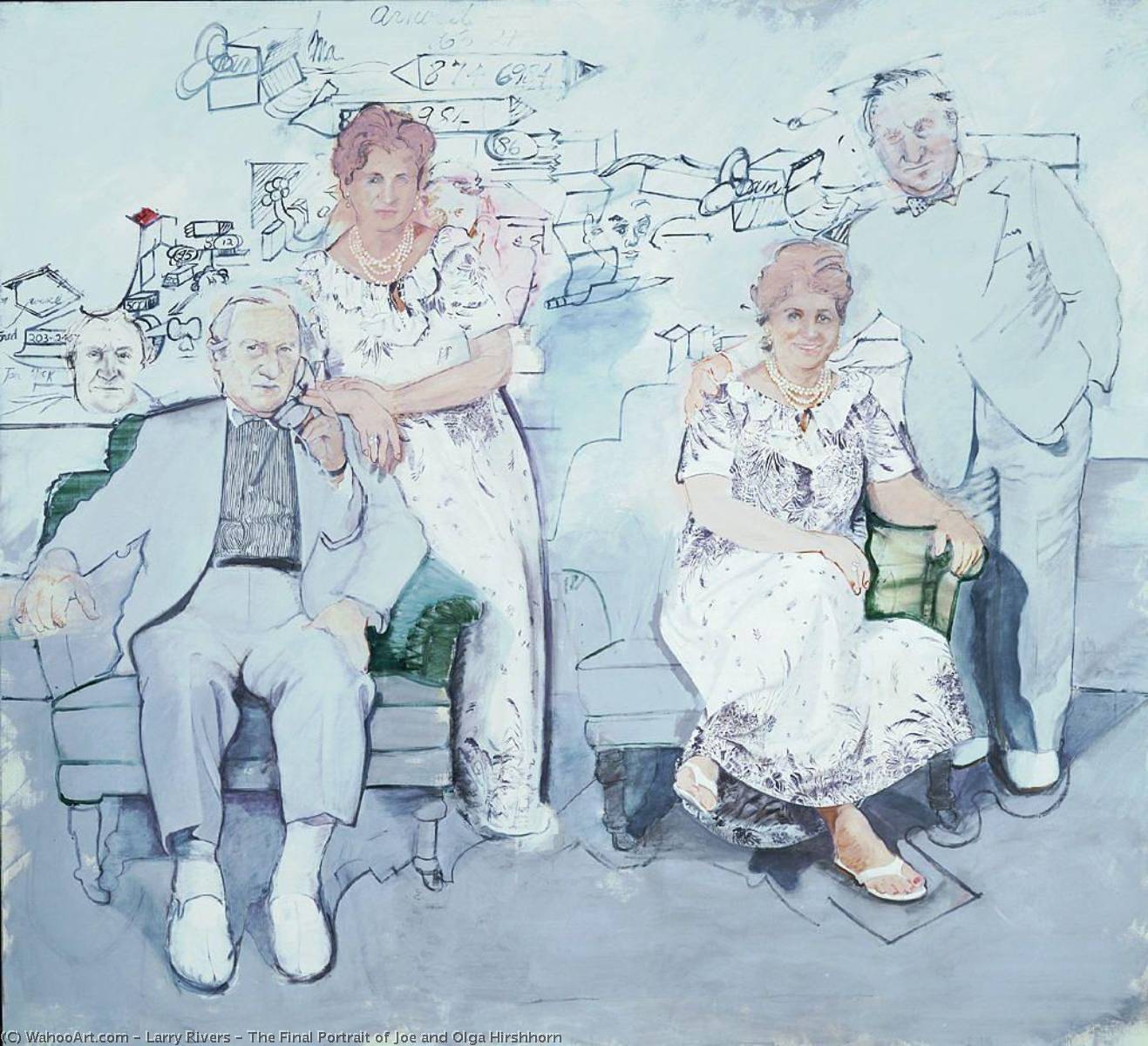 WikiOO.org - Encyclopedia of Fine Arts - Lukisan, Artwork Larry Rivers - The Final Portrait of Joe and Olga Hirshhorn