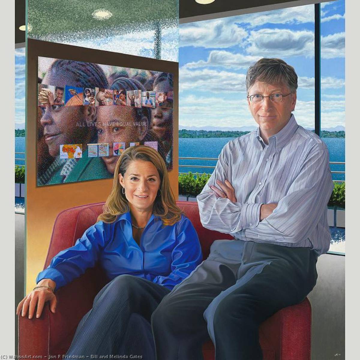 WikiOO.org - Encyclopedia of Fine Arts - Lukisan, Artwork Jon R Friedman - Bill and Melinda Gates