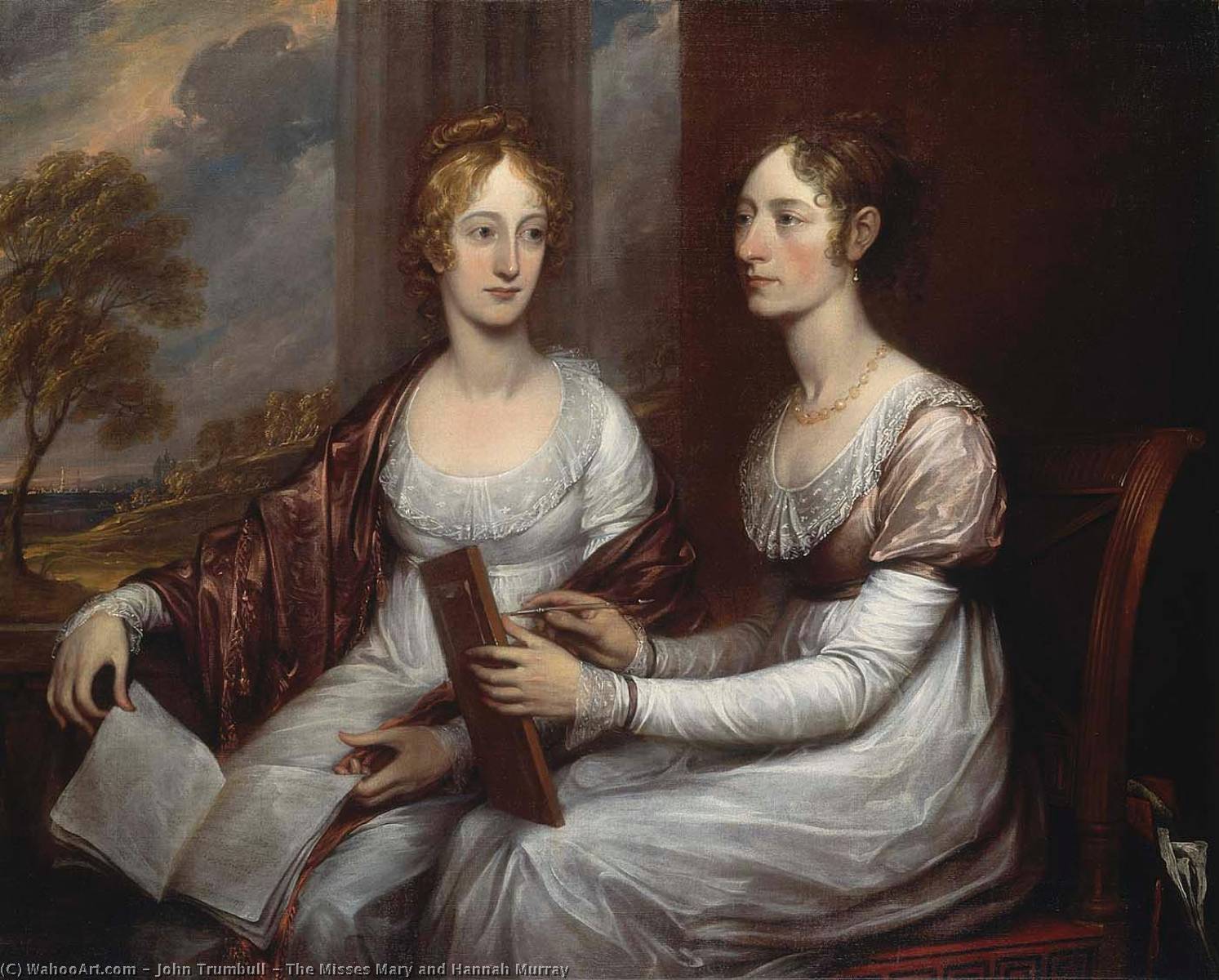 Wikioo.org - The Encyclopedia of Fine Arts - Painting, Artwork by John Trumbull - The Misses Mary and Hannah Murray