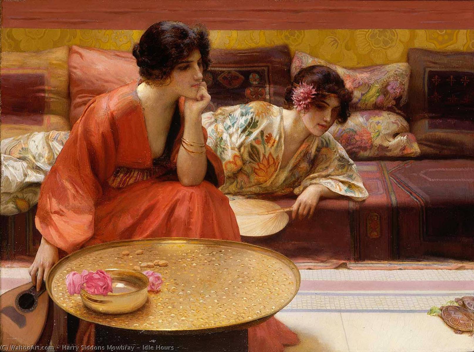 Wikioo.org - The Encyclopedia of Fine Arts - Painting, Artwork by Henry Siddons Mowbray - Idle Hours