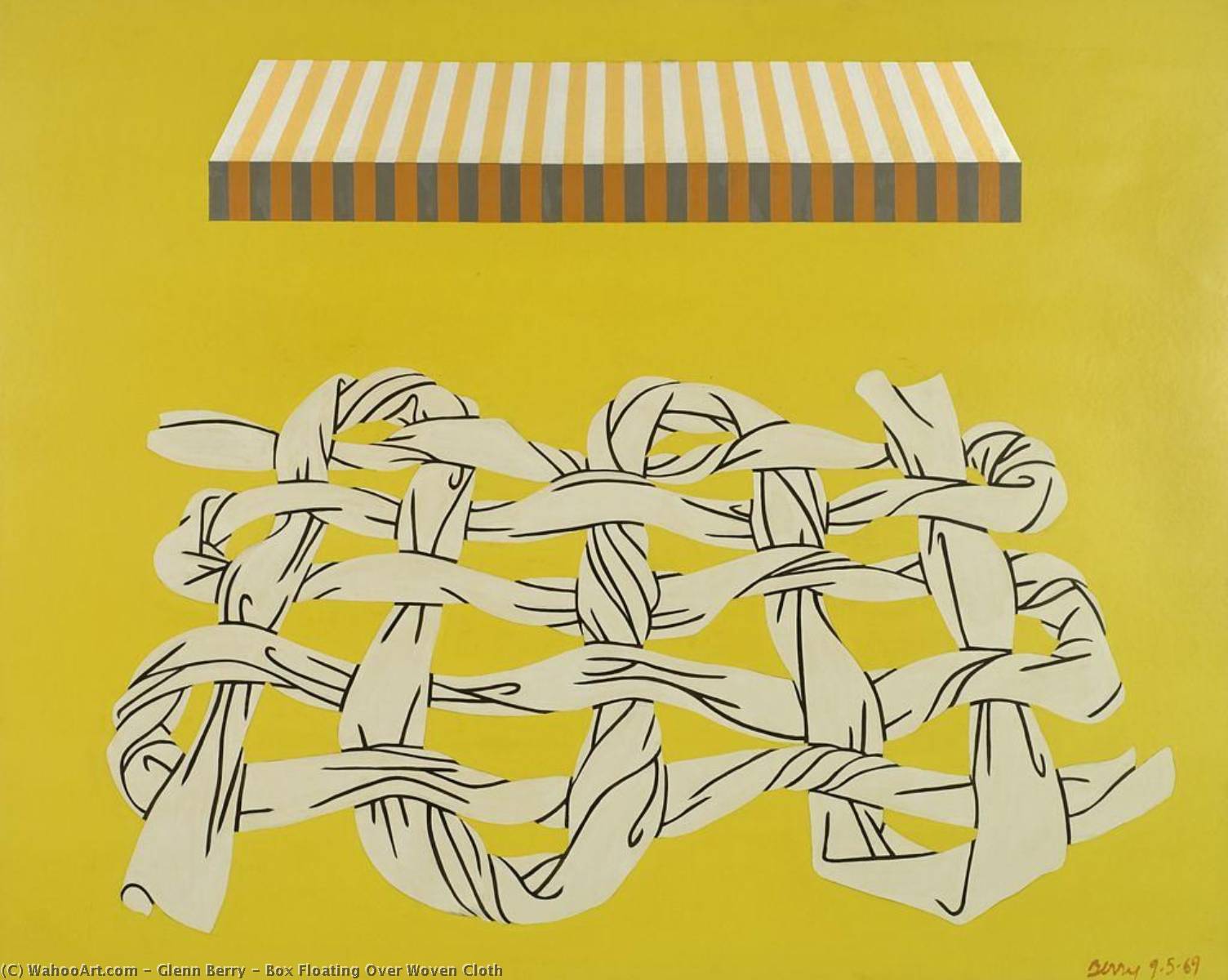 Wikioo.org - Bách khoa toàn thư về mỹ thuật - Vẽ tranh, Tác phẩm nghệ thuật Glenn Berry - Box Floating Over Woven Cloth