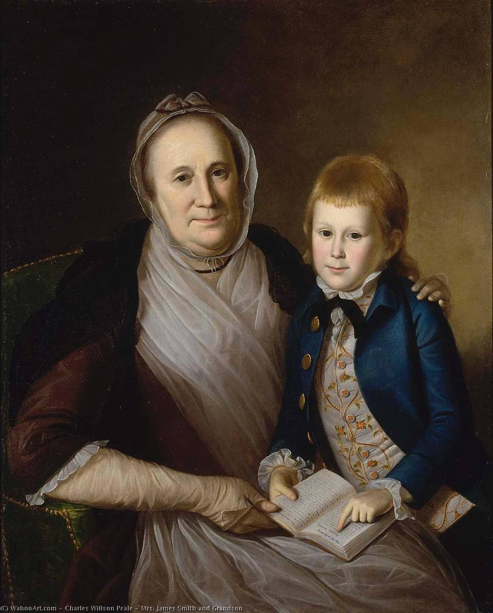 Wikioo.org - The Encyclopedia of Fine Arts - Painting, Artwork by Charles Willson Peale - Mrs. James Smith and Grandson