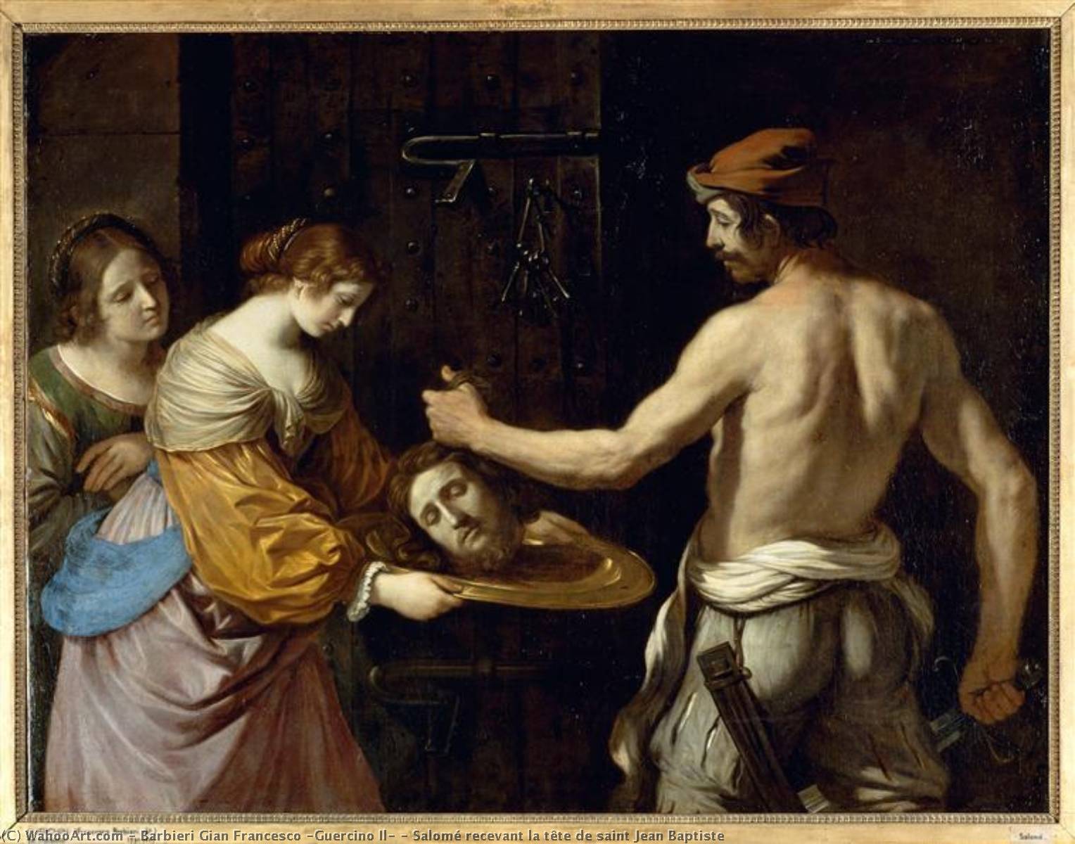 Wikioo.org - The Encyclopedia of Fine Arts - Painting, Artwork by Barbieri Gian Francesco (Guercino Il) - Salomé recevant la tête de saint Jean Baptiste