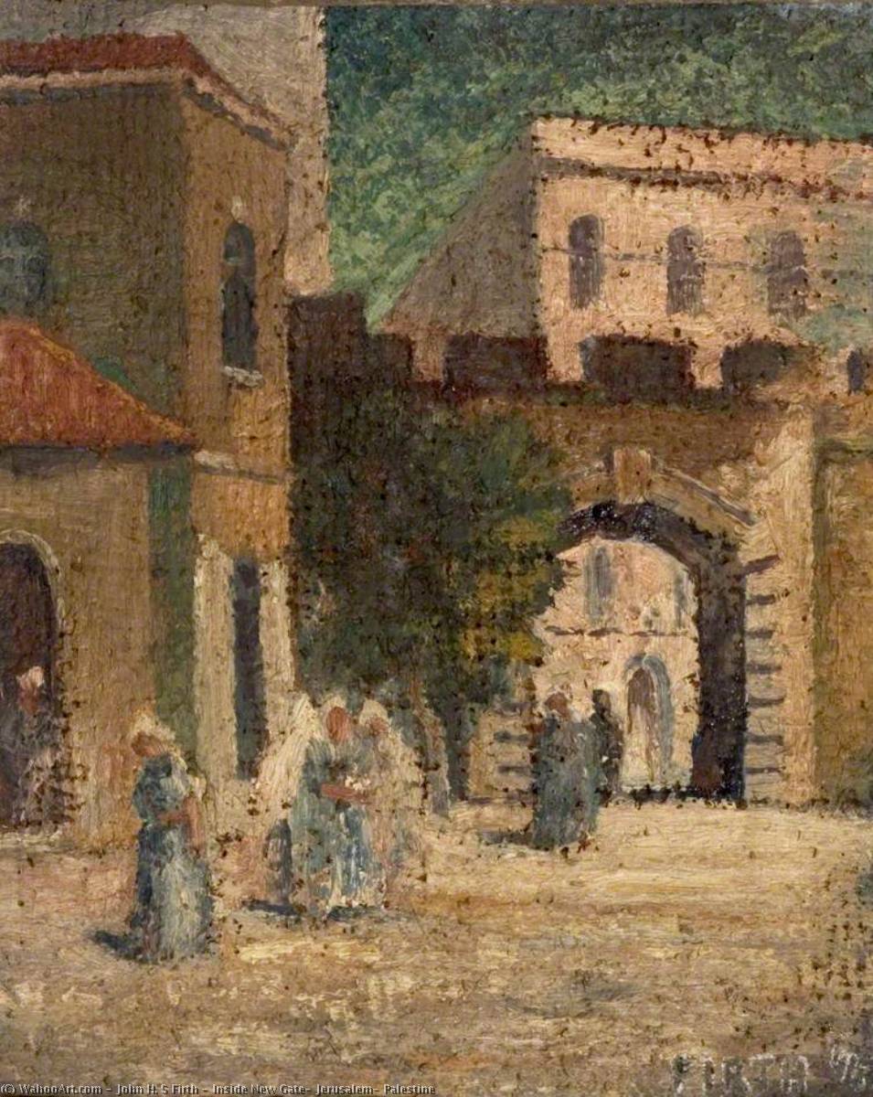 Wikioo.org - The Encyclopedia of Fine Arts - Painting, Artwork by John H. S Firth - Inside New Gate, Jerusalem, Palestine