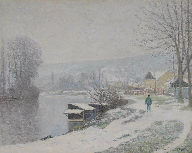 Wikioo.org - The Encyclopedia of Fine Arts - Painting, Artwork by Maxime Emile Louis Maufra - La neige à Port Marly