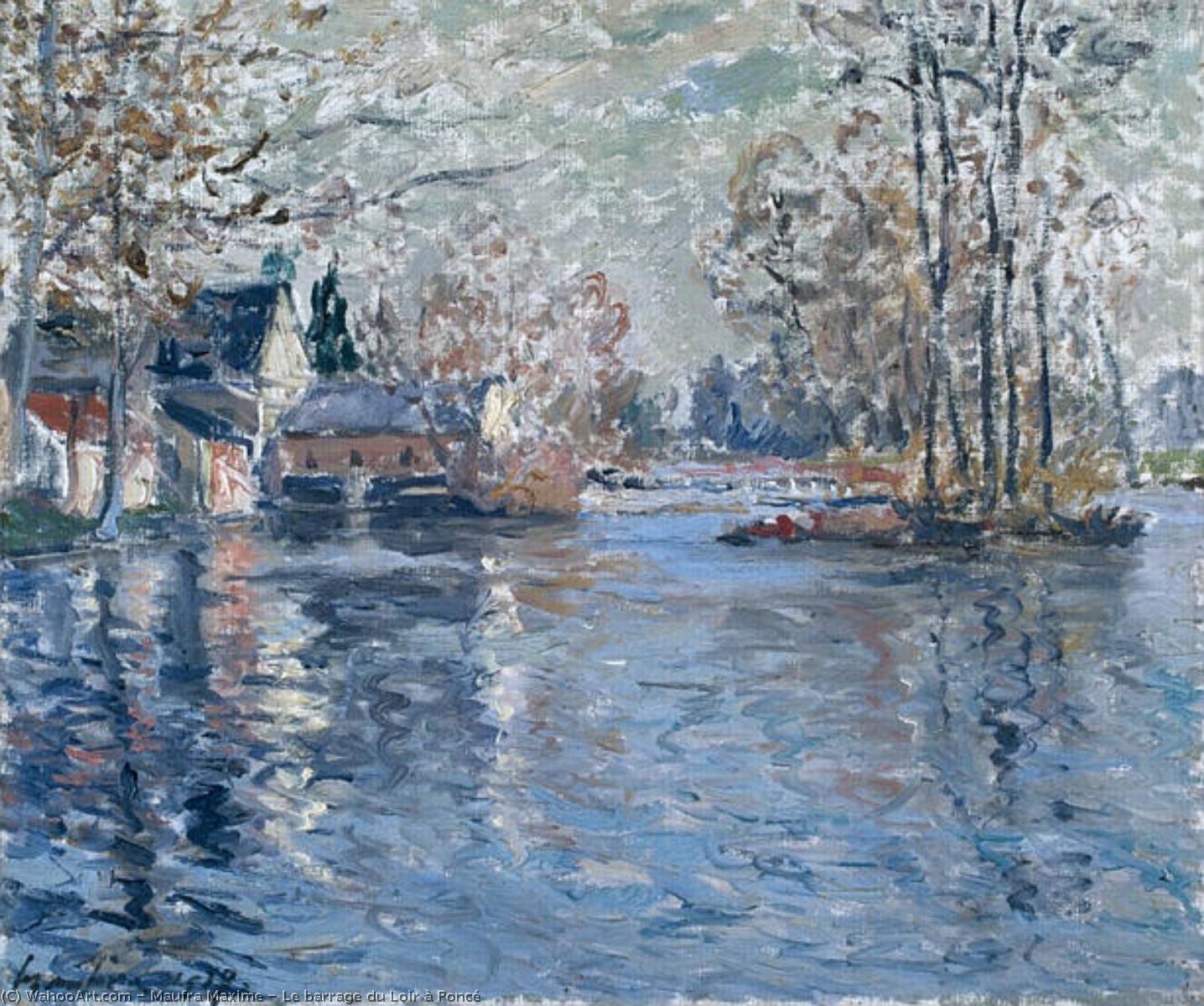 Wikioo.org - The Encyclopedia of Fine Arts - Painting, Artwork by Maxime Emile Louis Maufra - Le barrage du Loir à Poncé