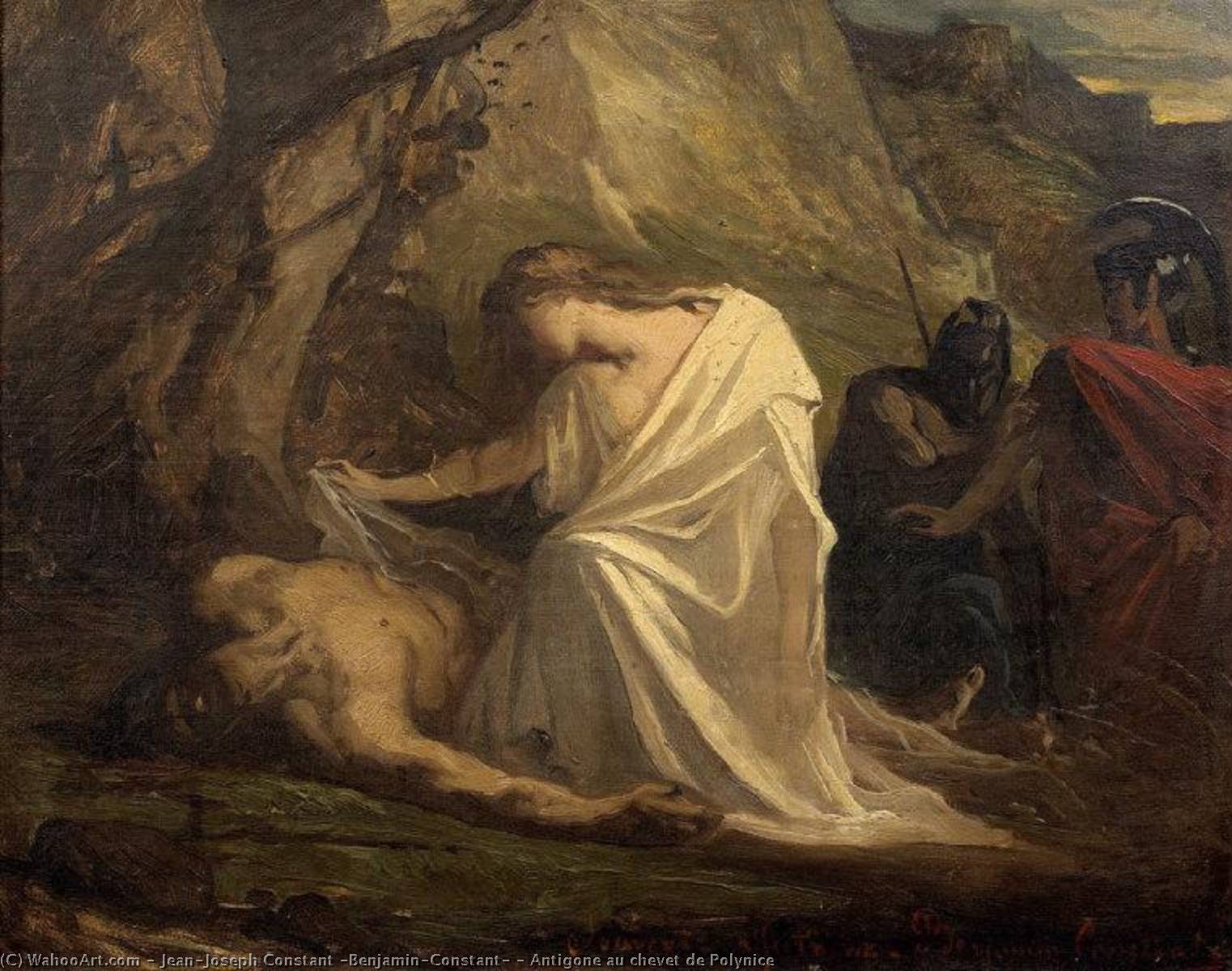 Wikioo.org - The Encyclopedia of Fine Arts - Painting, Artwork by Jean-Joseph Constant (Benjamin-Constant) - Antigone au chevet de Polynice