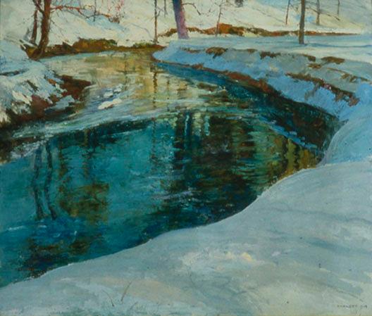 Wikioo.org - The Encyclopedia of Fine Arts - Painting, Artwork by Tom P Barnett - Close of a Winter Day, (painting)