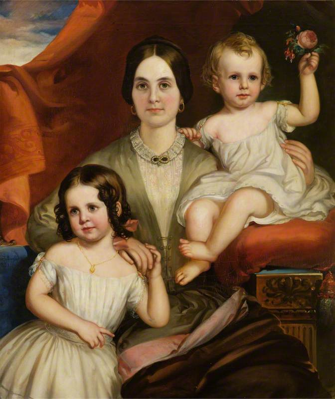 Wikioo.org - The Encyclopedia of Fine Arts - Painting, Artwork by Manuel Joachim De Franca - Mrs Derrick January and Her Children