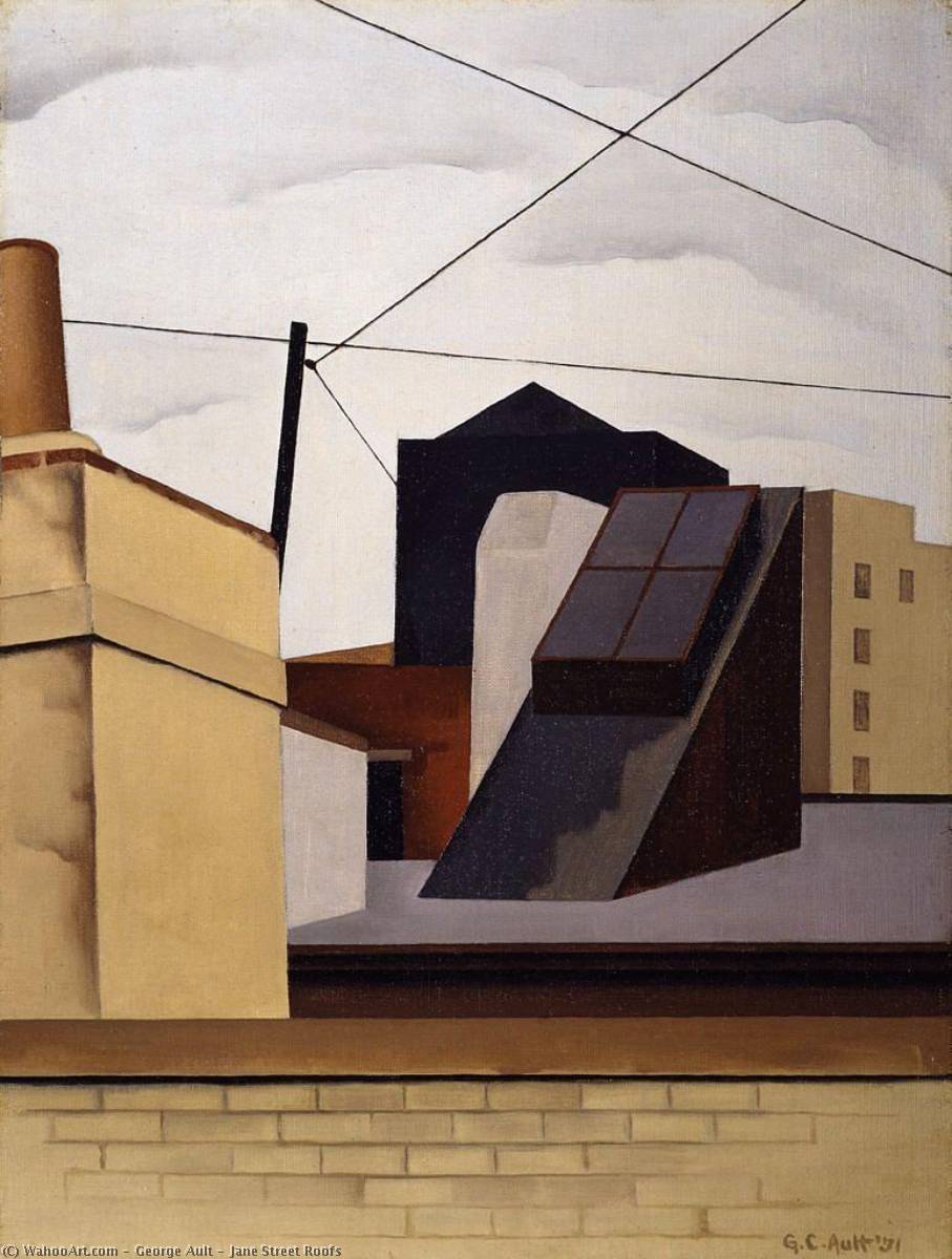 Wikioo.org - The Encyclopedia of Fine Arts - Painting, Artwork by George Copeland Ault - Jane Street Roofs