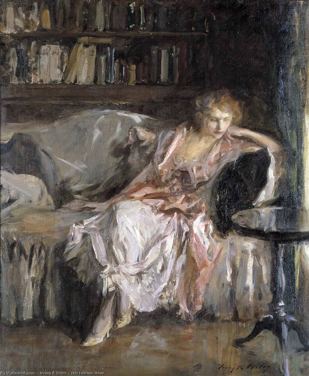 Wikioo.org - The Encyclopedia of Fine Arts - Painting, Artwork by Irving Ramsey Wiles - Her Leisure Hour