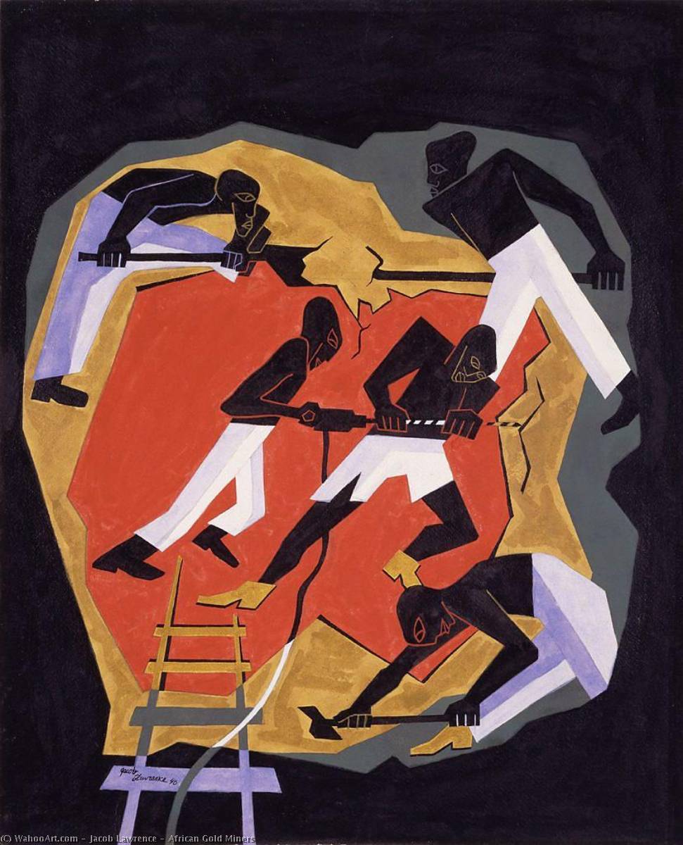 WikiOO.org - Encyclopedia of Fine Arts - Lukisan, Artwork Jacob Lawrence - African Gold Miners