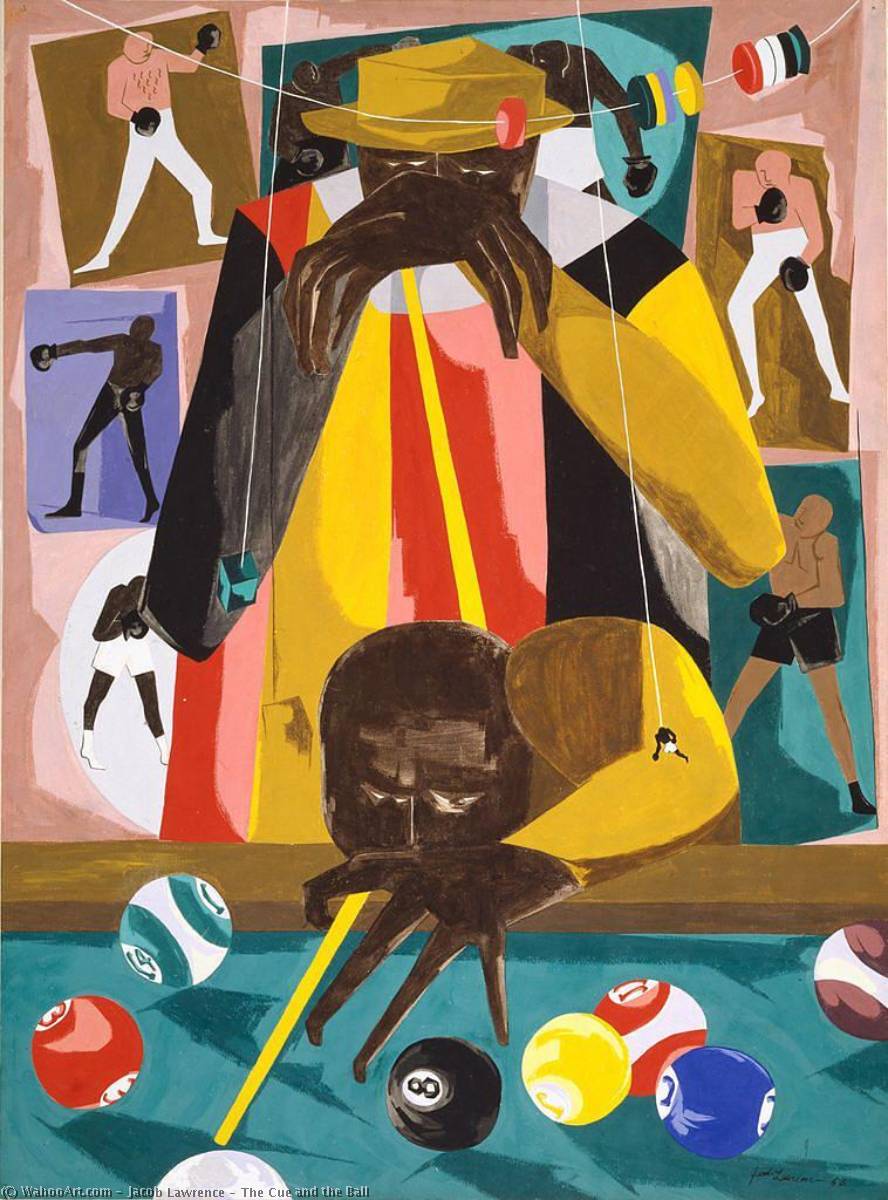 Wikioo.org - The Encyclopedia of Fine Arts - Painting, Artwork by Jacob Lawrence - The Cue and the Ball
