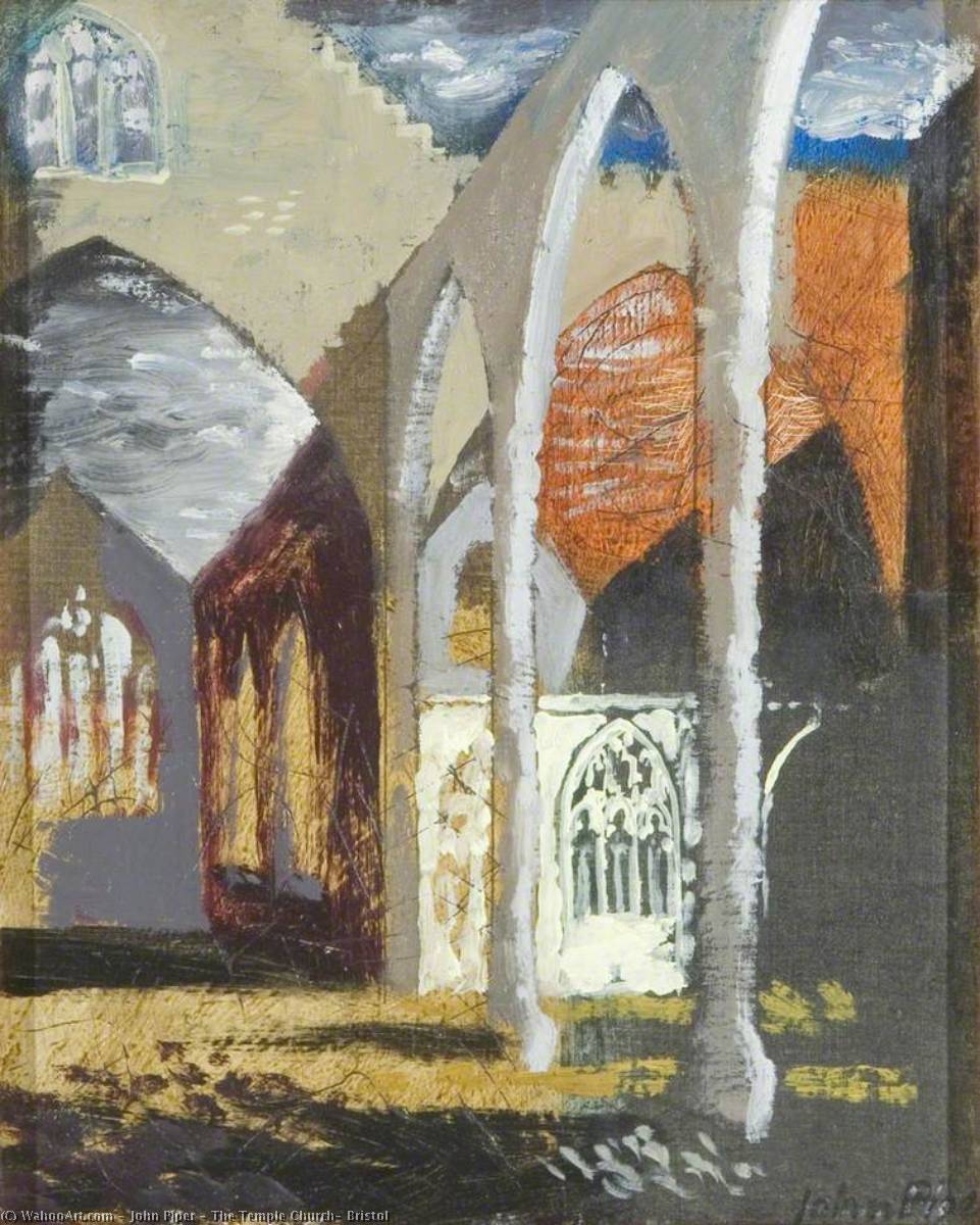 Wikioo.org - The Encyclopedia of Fine Arts - Painting, Artwork by John Piper - The Temple Church, Bristol
