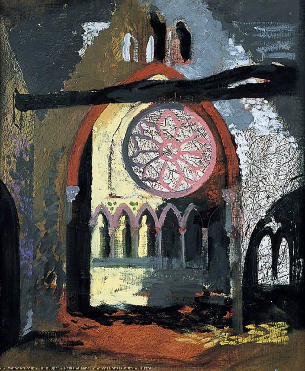 Wikioo.org - The Encyclopedia of Fine Arts - Painting, Artwork by John Piper - Redland Park Congregational Church, Bristol