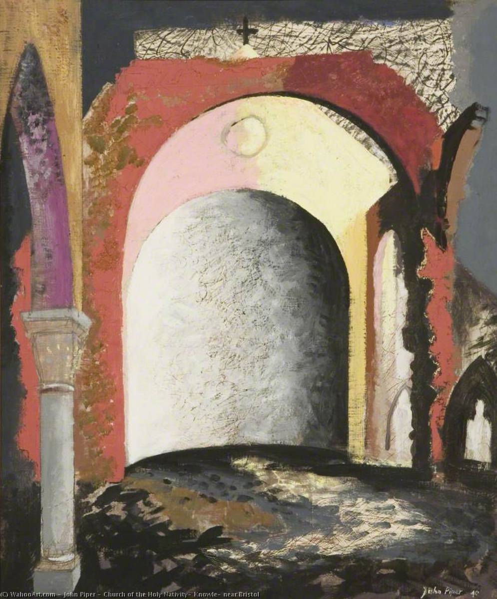 Wikioo.org - The Encyclopedia of Fine Arts - Painting, Artwork by John Piper - Church of the Holy Nativity, Knowle, near Bristol