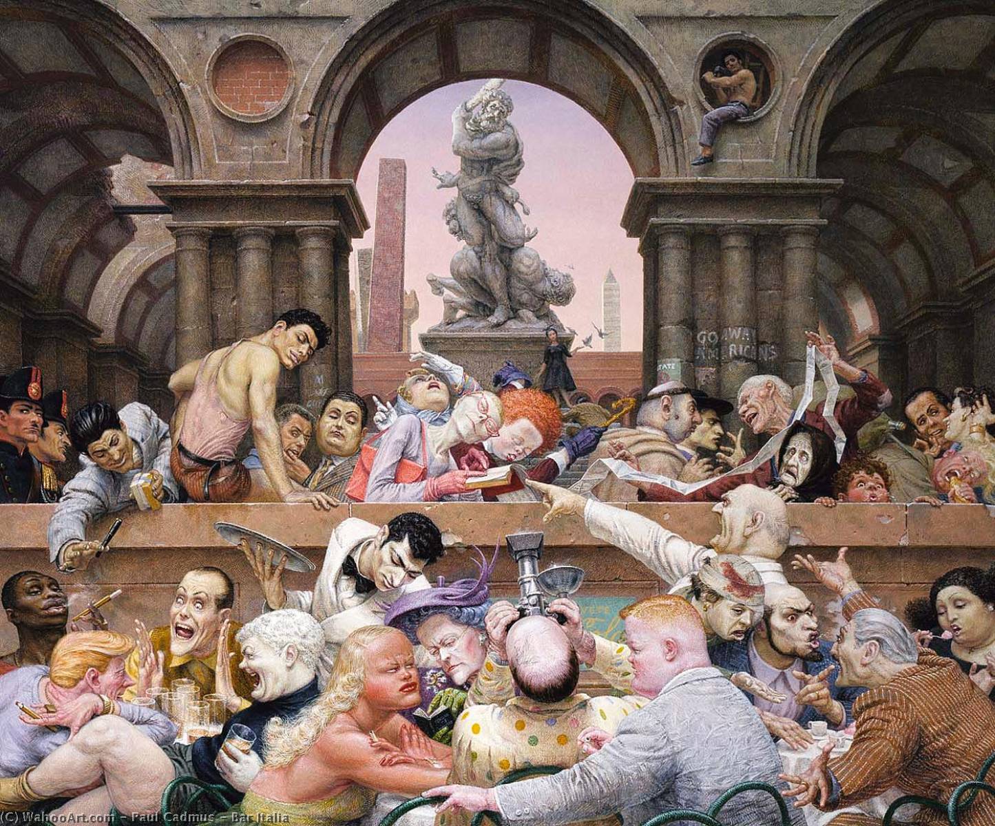 WikiOO.org - Encyclopedia of Fine Arts - Maľba, Artwork Paul Cadmus - Bar Italia