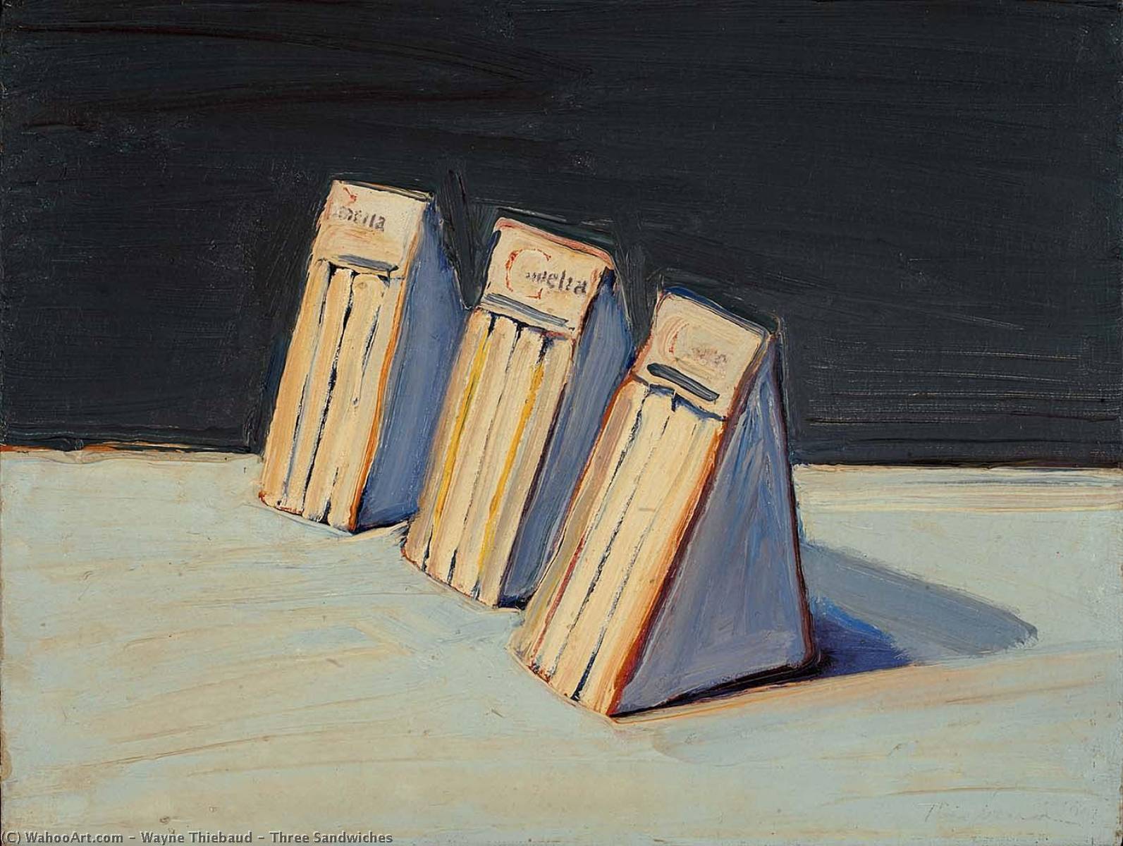 Wikioo.org - The Encyclopedia of Fine Arts - Painting, Artwork by Wayne Thiebaud - Three Sandwiches