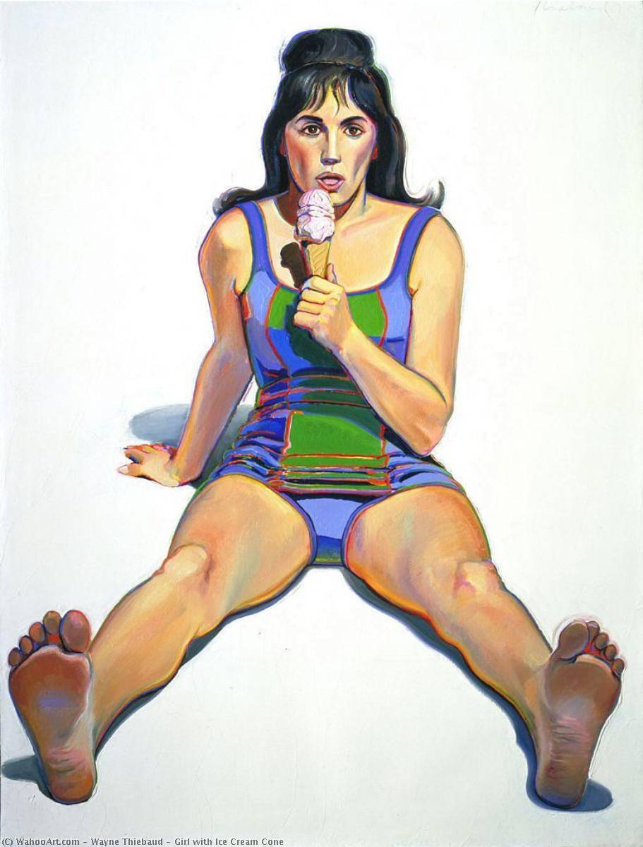 Wikioo.org - The Encyclopedia of Fine Arts - Painting, Artwork by Wayne Thiebaud - Girl with Ice Cream Cone