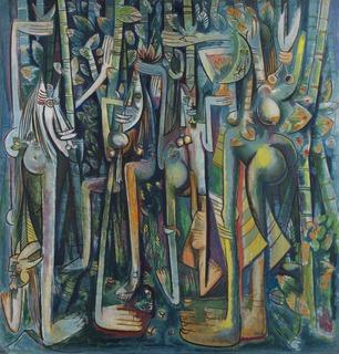 Wikioo.org - The Encyclopedia of Fine Arts - Painting, Artwork by Wifredo Lam - The Jungle