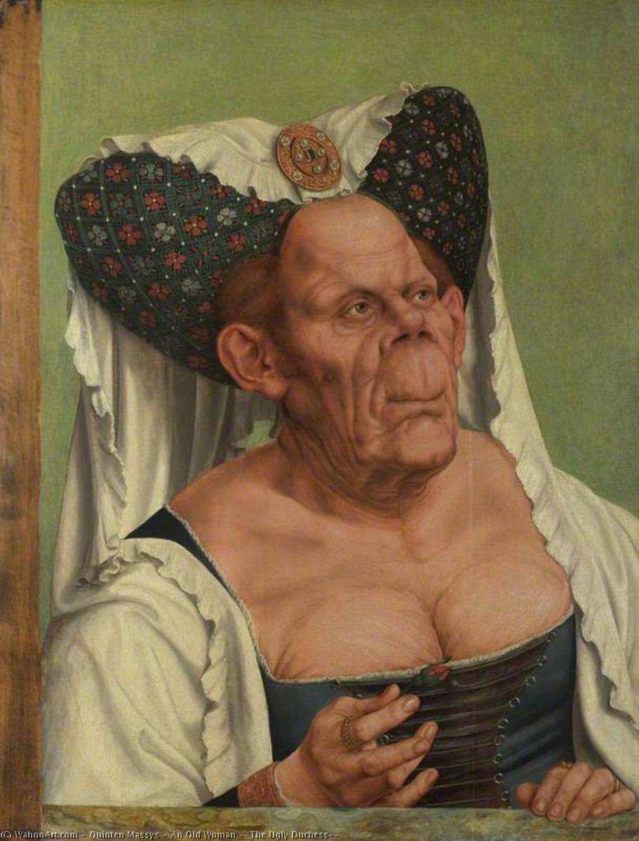 Wikioo.org - The Encyclopedia of Fine Arts - Painting, Artwork by Quinten Massys - An Old Woman ('The Ugly Duchess')