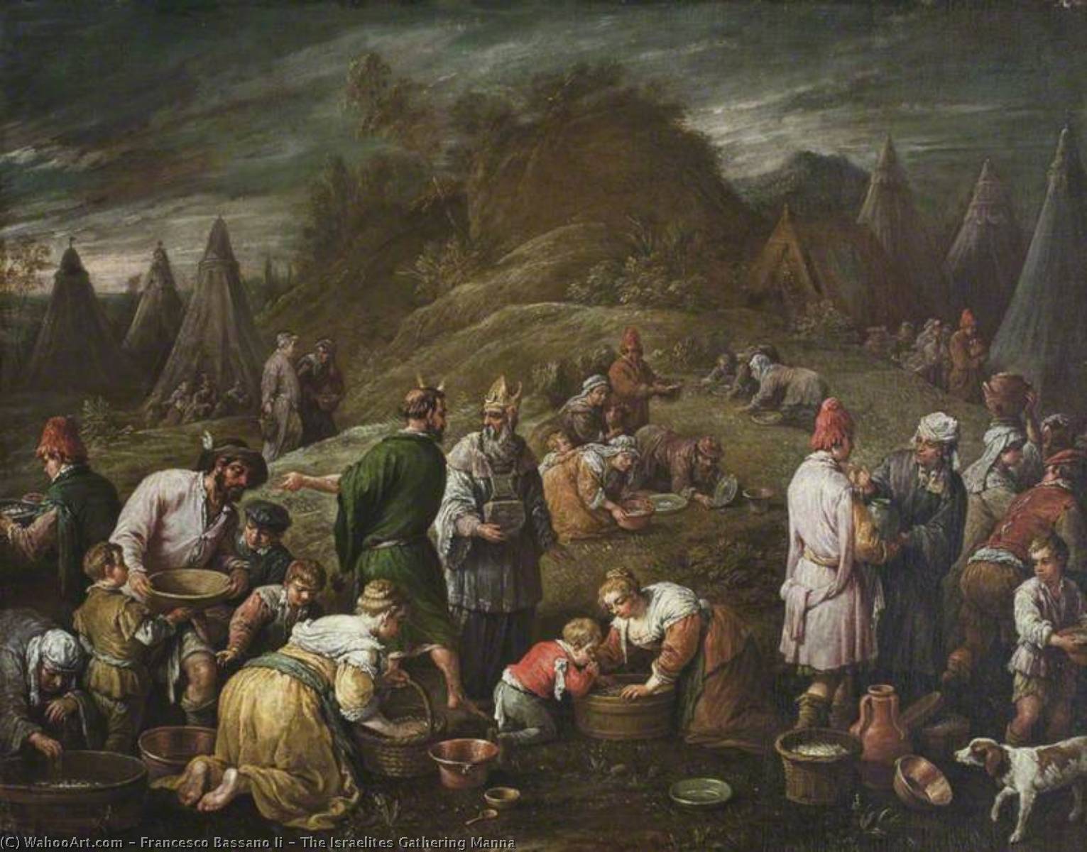 Wikioo.org - The Encyclopedia of Fine Arts - Painting, Artwork by Francesco Bassano Ii - The Israelites Gathering Manna