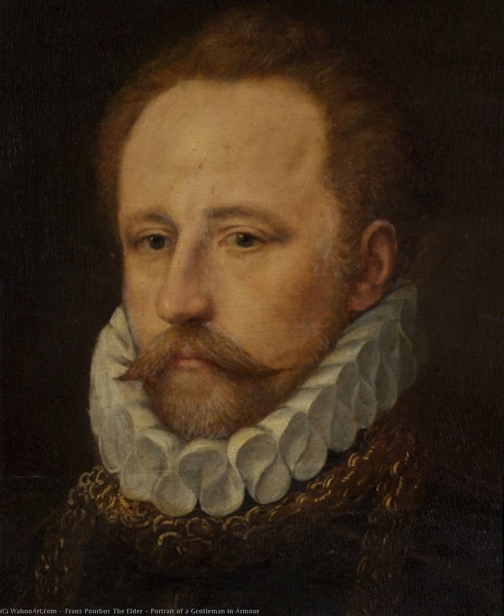 Wikioo.org - The Encyclopedia of Fine Arts - Painting, Artwork by Frans The Elder Pourbus - Portrait of a Gentleman in Armour