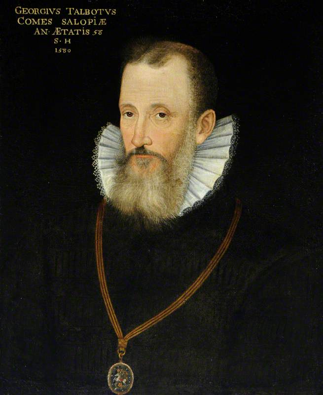 Wikioo.org - The Encyclopedia of Fine Arts - Painting, Artwork by Rowland Lockey - George Talbot (1528–1590), 6th Earl of Shrewsbury (after an earlier painting of 1580)