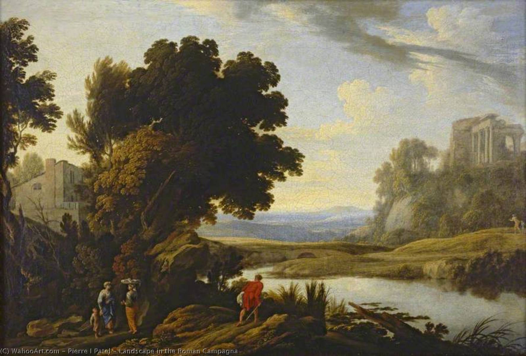Wikioo.org - The Encyclopedia of Fine Arts - Painting, Artwork by Patel Pierre (Patel Le Père) - Landscape in the Roman Campagna