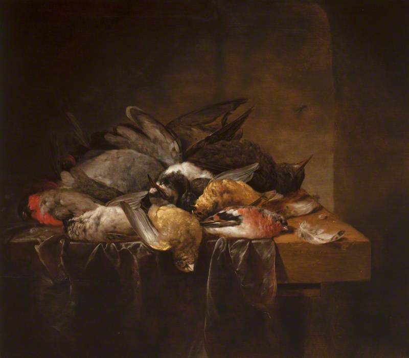 Wikioo.org - The Encyclopedia of Fine Arts - Painting, Artwork by Cornelis Van Lelienbergh - Dead Songbirds on a Table