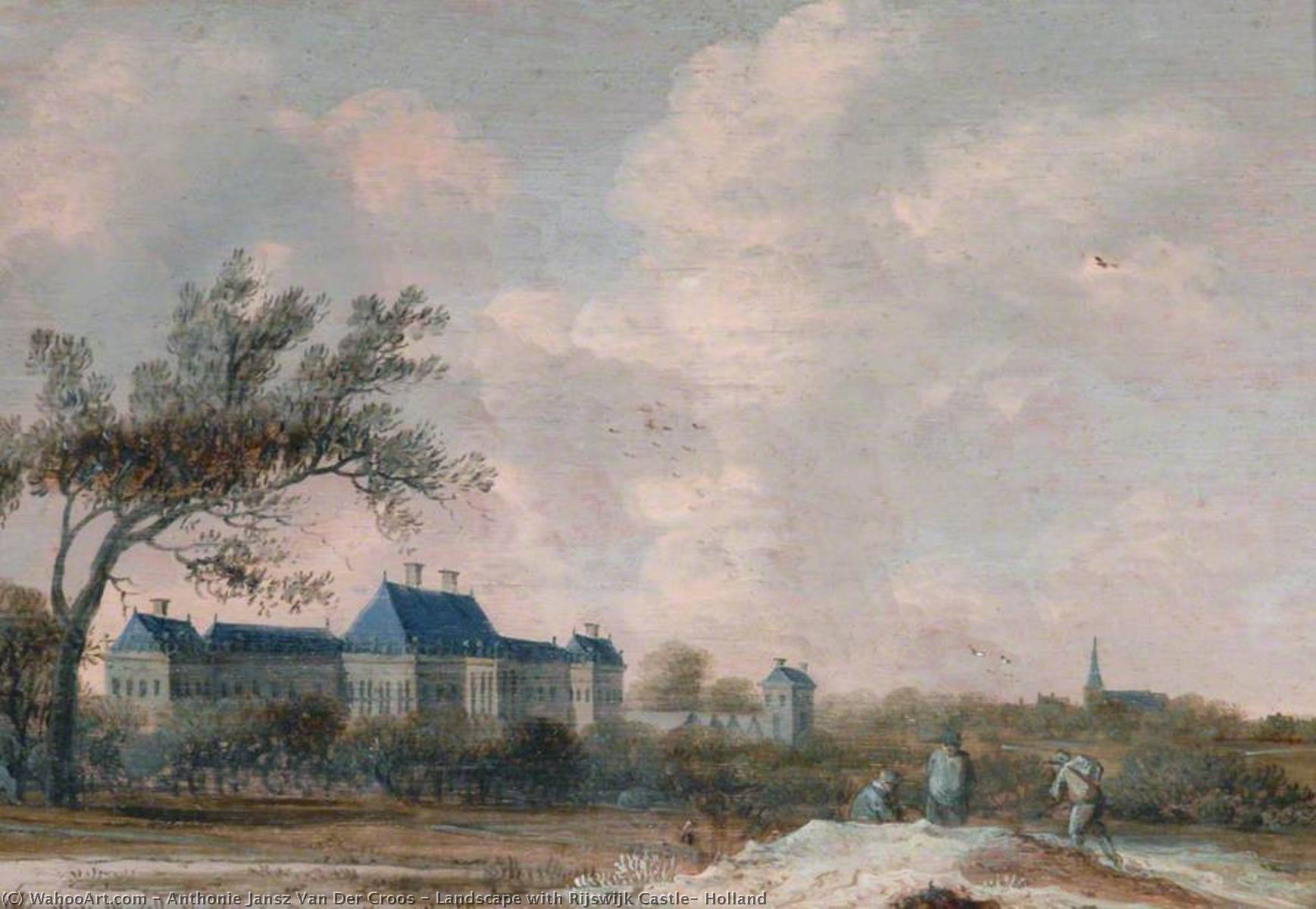 Wikioo.org - The Encyclopedia of Fine Arts - Painting, Artwork by Anthony Jansz Van Der Croos - Landscape with Rijswijk Castle, Holland