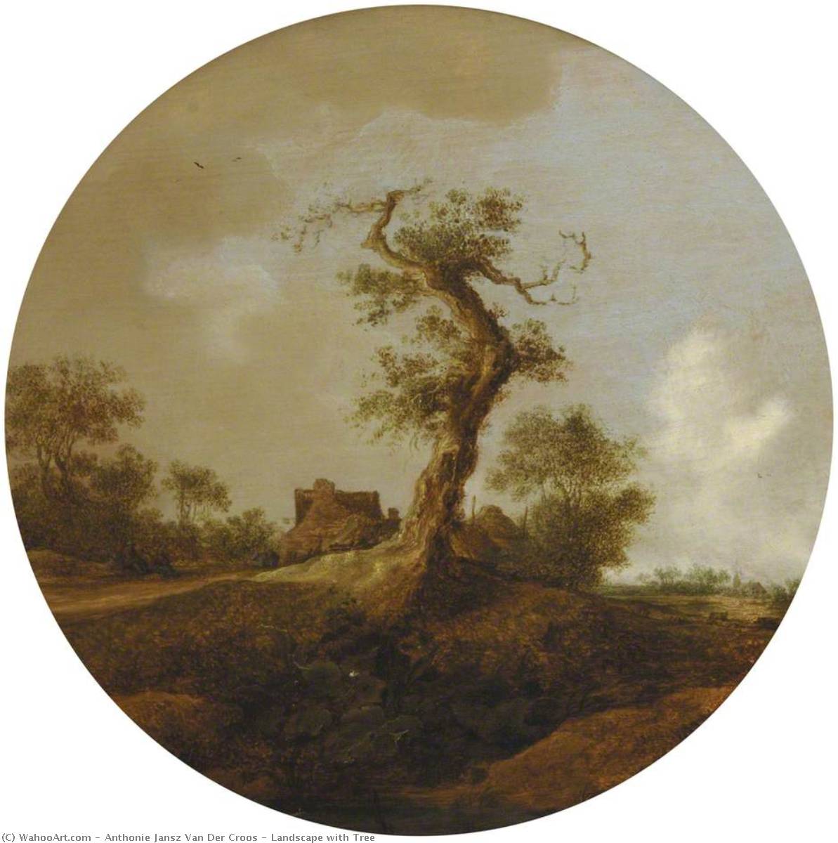 Wikioo.org - The Encyclopedia of Fine Arts - Painting, Artwork by Anthony Jansz Van Der Croos - Landscape with Tree