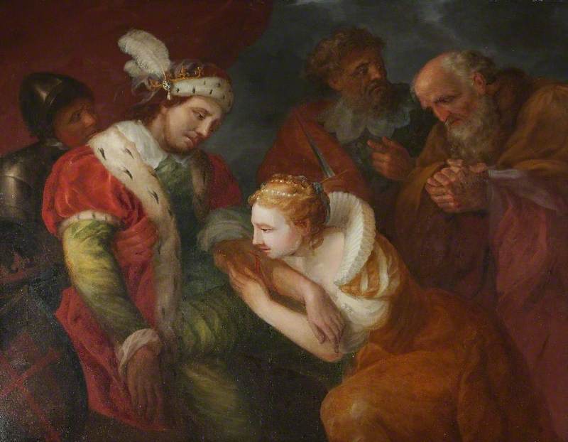 Wikioo.org - The Encyclopedia of Fine Arts - Painting, Artwork by John Wall - Queen Eleanor Sucking the Poison from the Arm of Edward I
