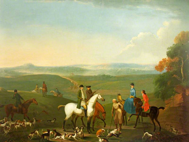 Wikioo.org - The Encyclopedia of Fine Arts - Painting, Artwork by Benjamin Barker Ii - Mr Howell Gwynne and Mr Chas Price at the Meet of Fox Hounds, Garth Bank near Builth Wells