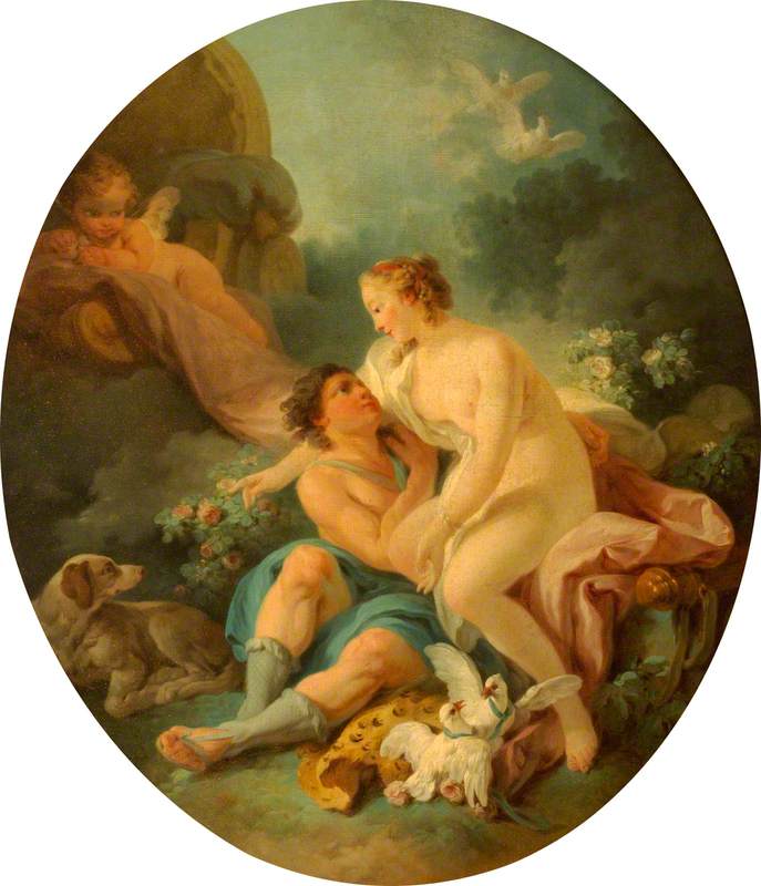Wikioo.org - The Encyclopedia of Fine Arts - Painting, Artwork by Jean Baptiste Huet I - Venus and Adonis