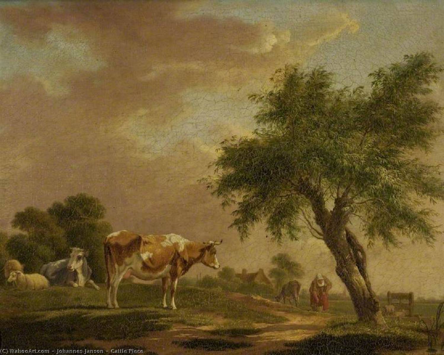 Wikioo.org - The Encyclopedia of Fine Arts - Painting, Artwork by Johannes Janson - Cattle Piece