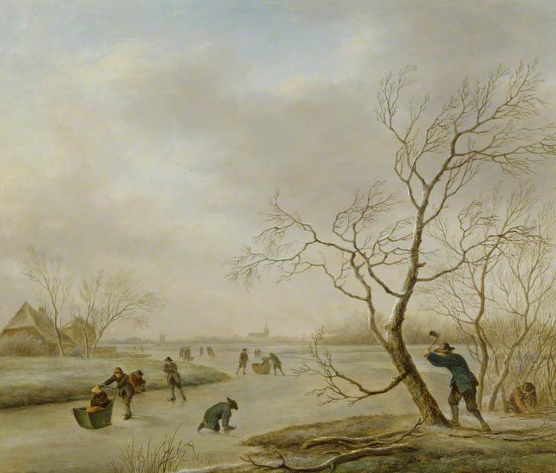 Wikioo.org - The Encyclopedia of Fine Arts - Painting, Artwork by Johannes Janson - A Winter Landscape