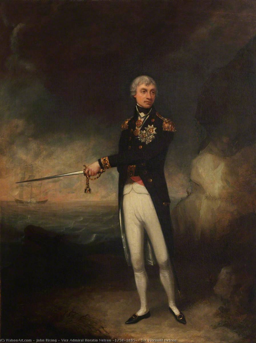 Wikioo.org - The Encyclopedia of Fine Arts - Painting, Artwork by John Rising - Vice Admiral Horatio Nelson (1758–1805), 1st Viscount Nelson