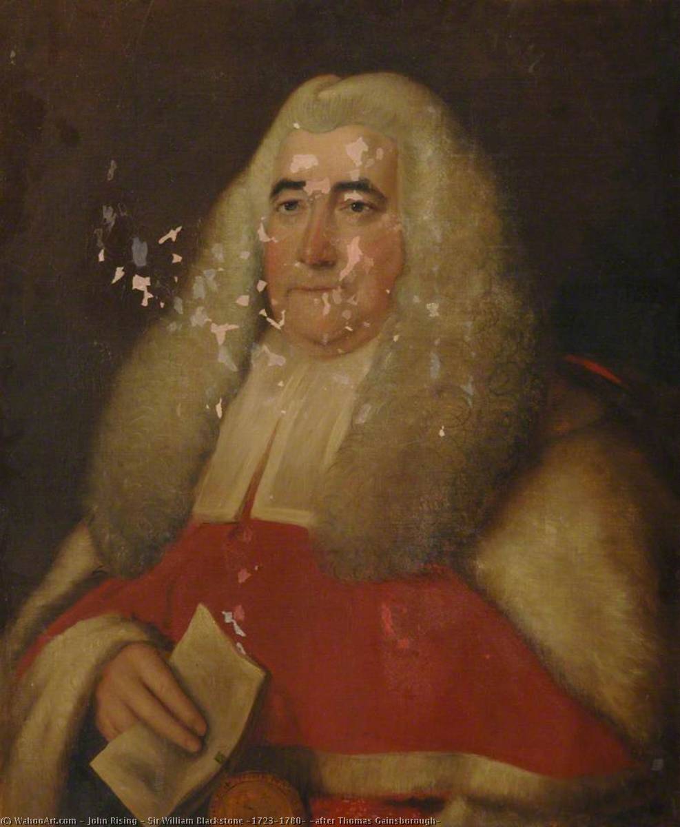 Wikioo.org - The Encyclopedia of Fine Arts - Painting, Artwork by John Rising - Sir William Blackstone (1723–1780) (after Thomas Gainsborough)