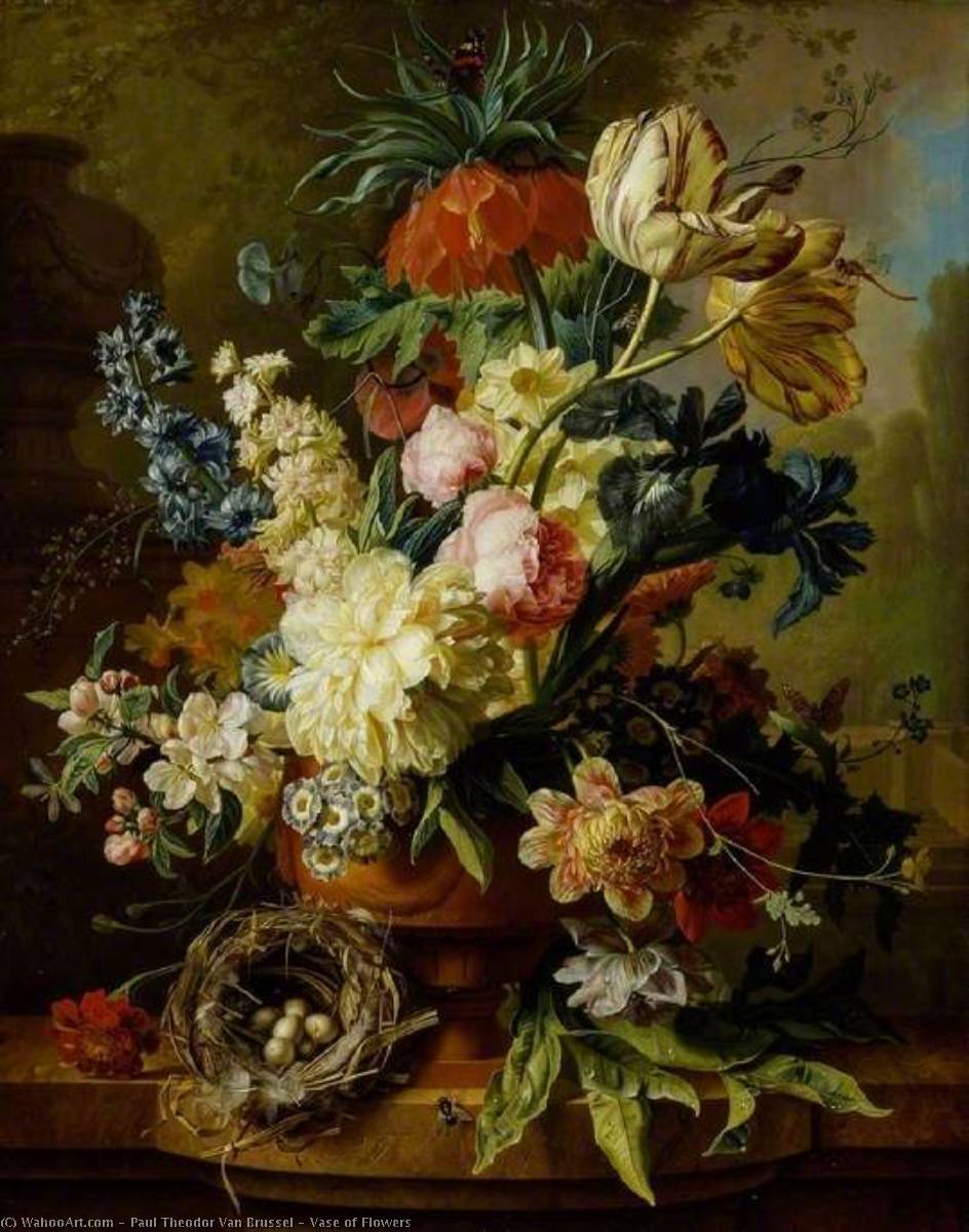 Wikioo.org - The Encyclopedia of Fine Arts - Painting, Artwork by Paul Theodor Van Brussel - Vase of Flowers