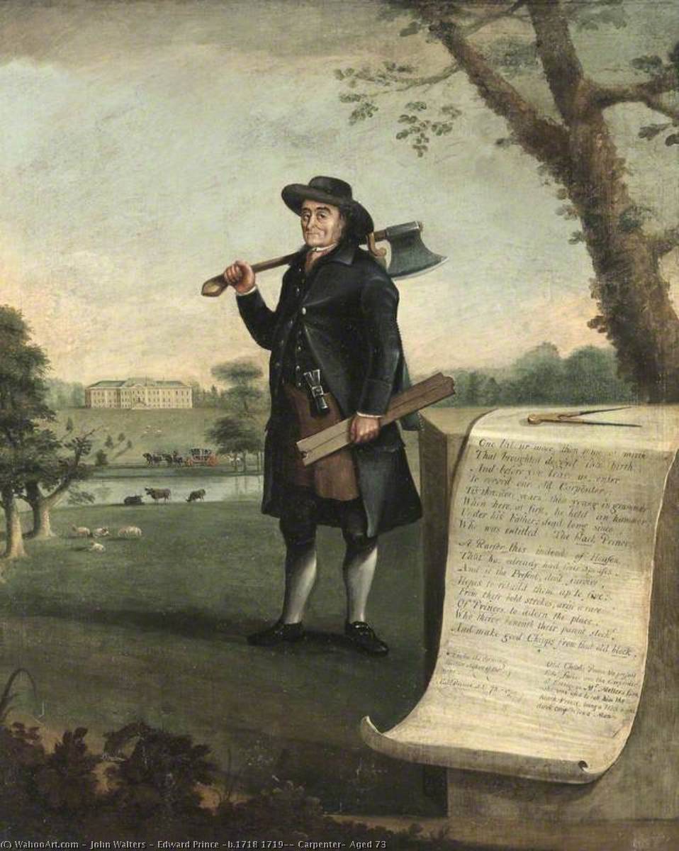 Wikioo.org – L'Encyclopédie des Beaux Arts - Peinture, Oeuvre de John Walters - edward prince ( b . 1718 1719 ) , Charpentier , Ans 73