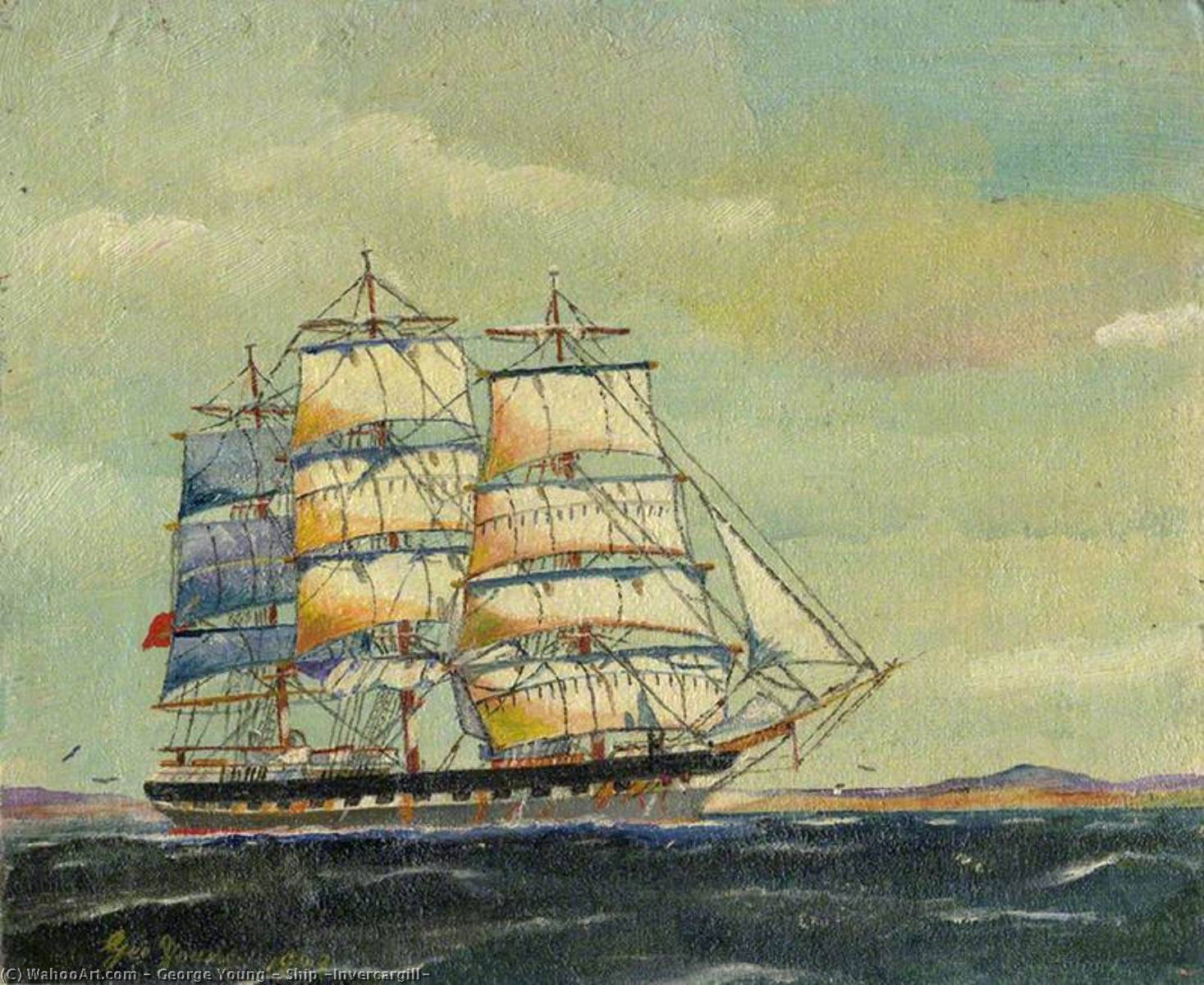 Wikioo.org - The Encyclopedia of Fine Arts - Painting, Artwork by George Young - Ship 'Invercargill'