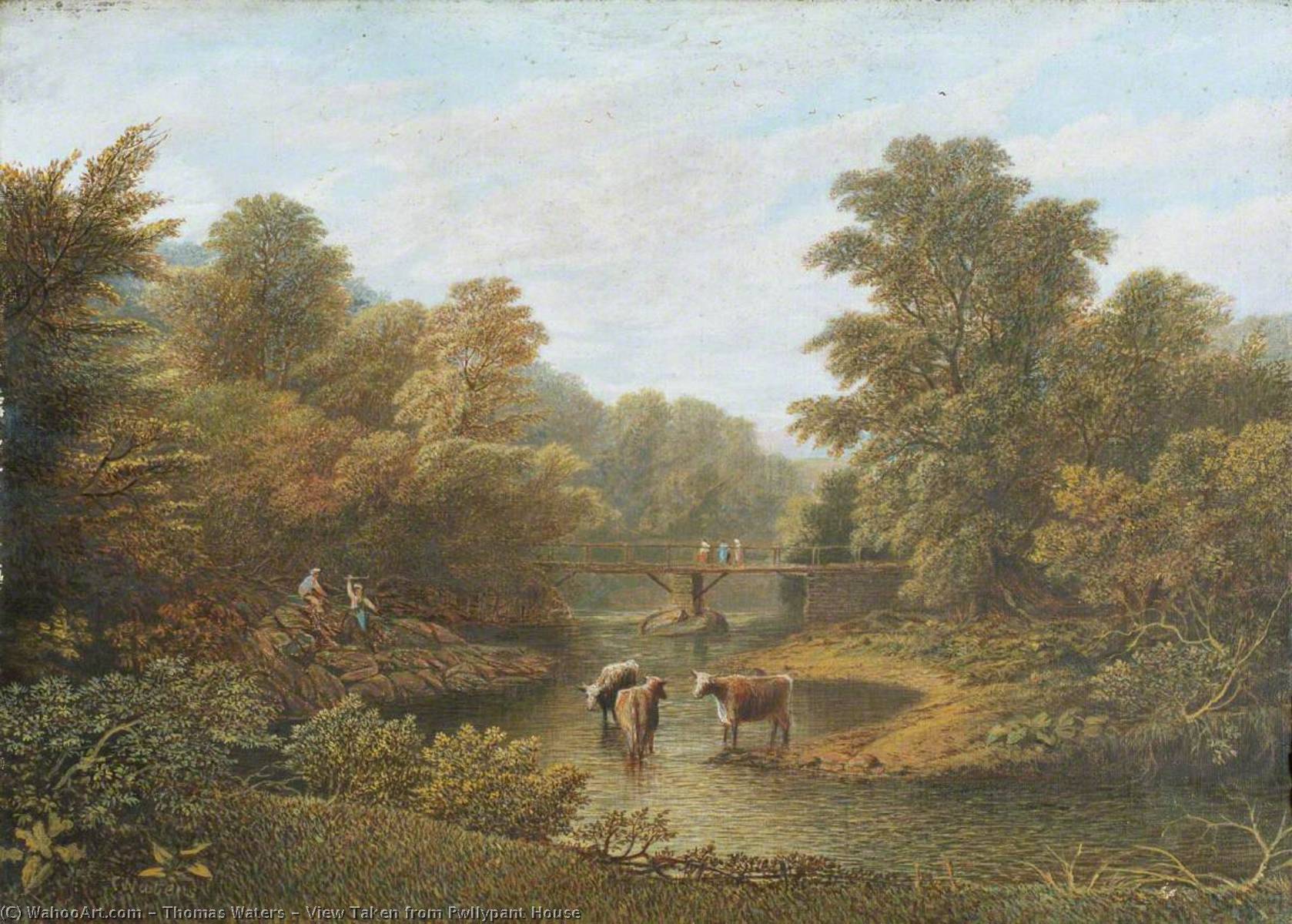 Wikioo.org - The Encyclopedia of Fine Arts - Painting, Artwork by Thomas Waters - View Taken from Pwllypant House