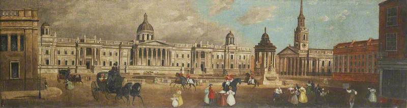 Wikioo.org - The Encyclopedia of Fine Arts - Painting, Artwork by Thomas Waters - Trafalgar Square from Spring Gardens, London