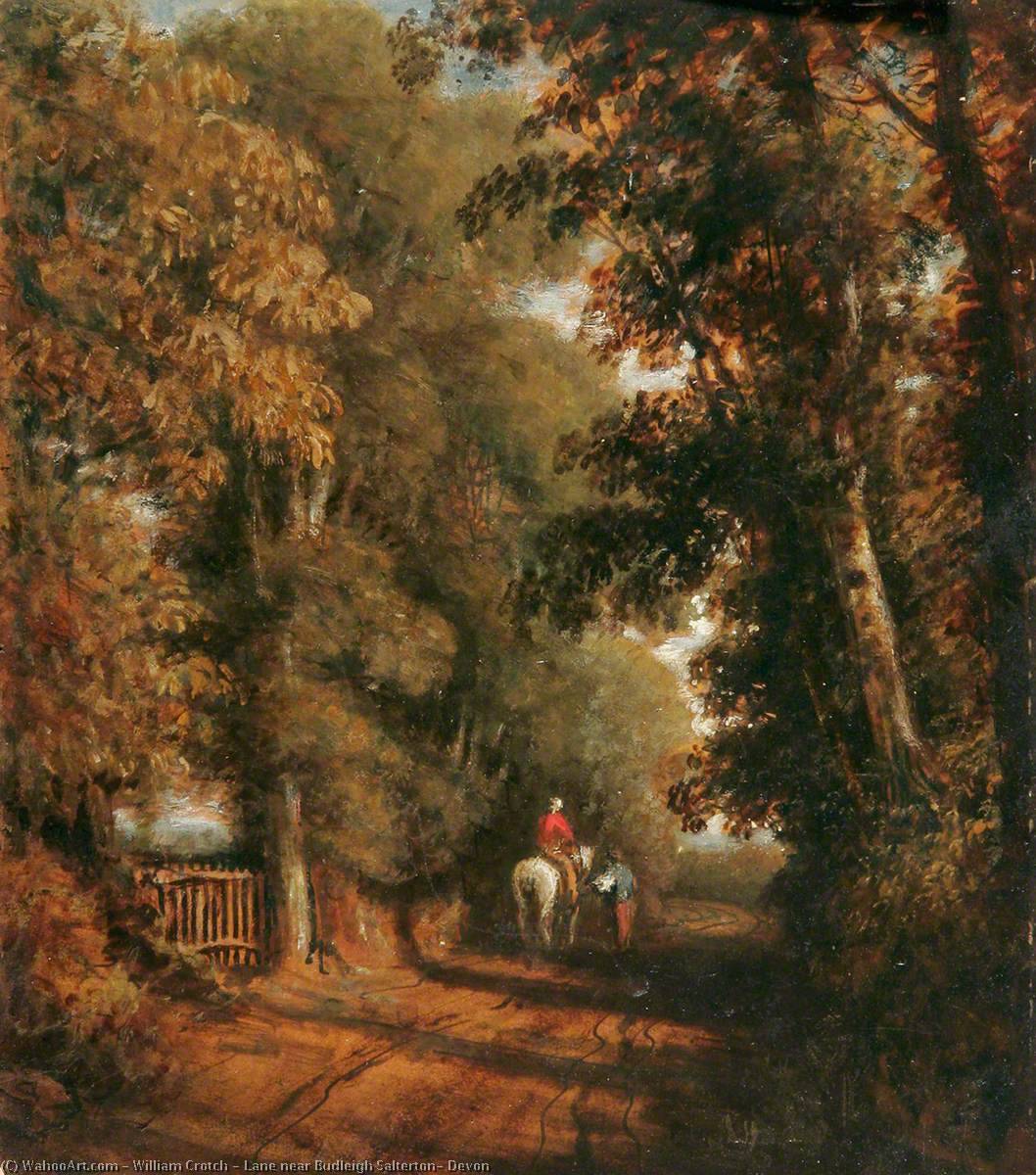 Wikioo.org - The Encyclopedia of Fine Arts - Painting, Artwork by William Crotch - Lane near Budleigh Salterton, Devon