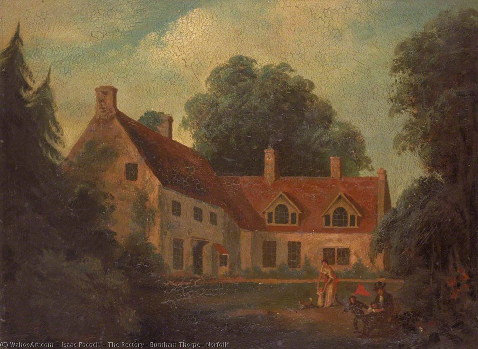 Wikioo.org - The Encyclopedia of Fine Arts - Painting, Artwork by Isaac Pocock - The Rectory, Burnham Thorpe, Norfolk