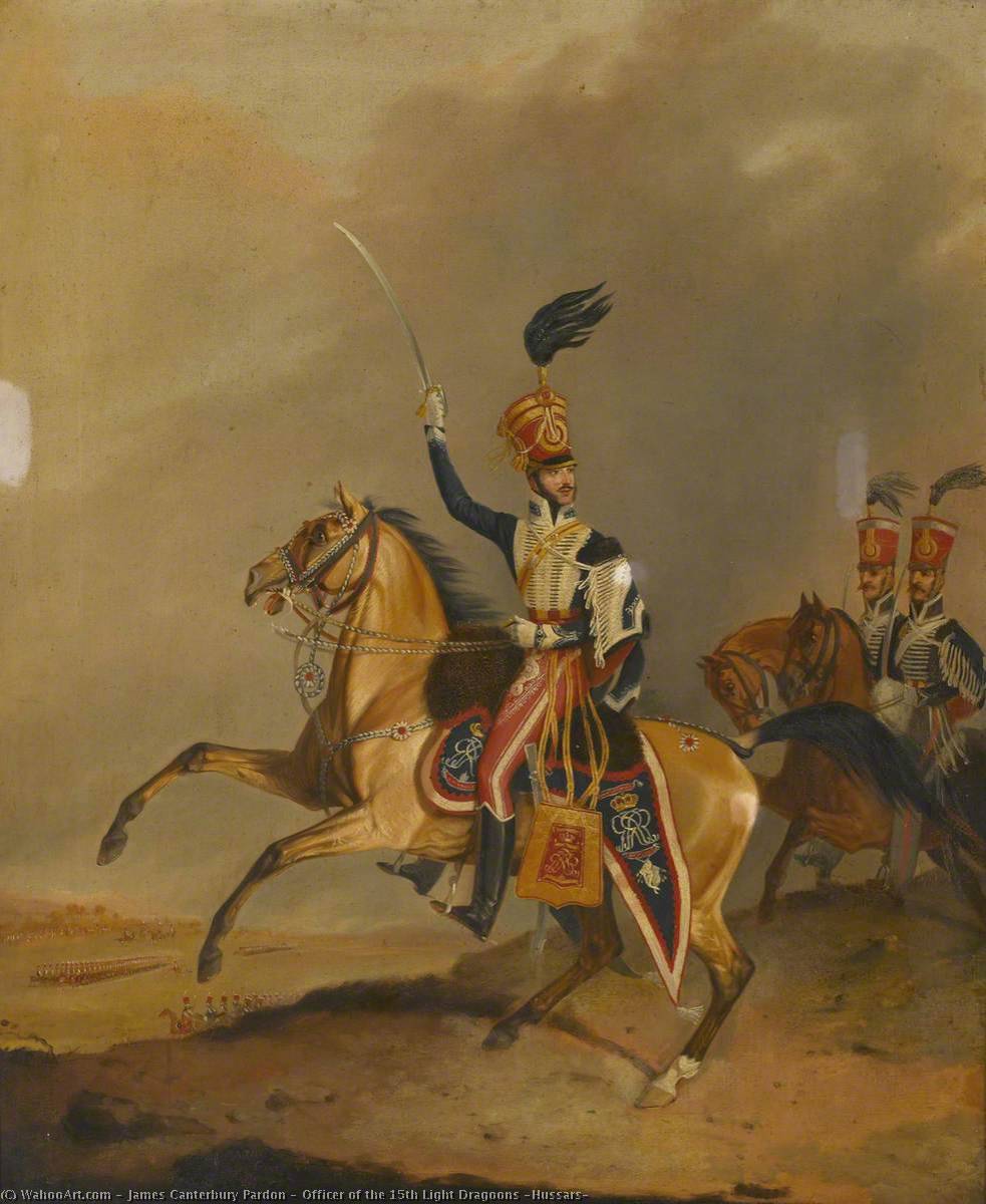 Wikioo.org - The Encyclopedia of Fine Arts - Painting, Artwork by James Canterbury Pardon - Officer of the 15th Light Dragoons (Hussars)