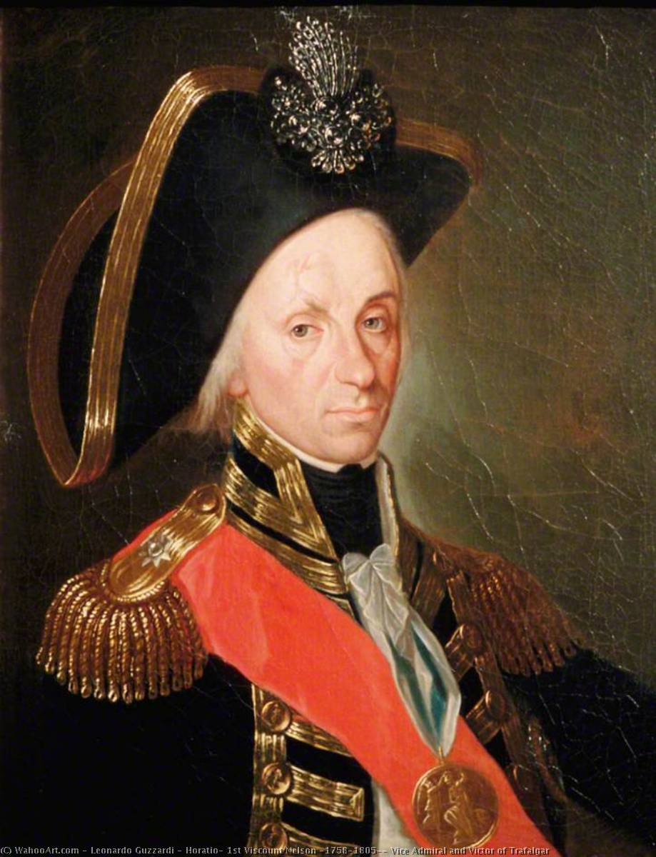 Wikioo.org - The Encyclopedia of Fine Arts - Painting, Artwork by Leonardo Guzzardi - Horatio, 1st Viscount Nelson (1758–1805), Vice Admiral and Victor of Trafalgar