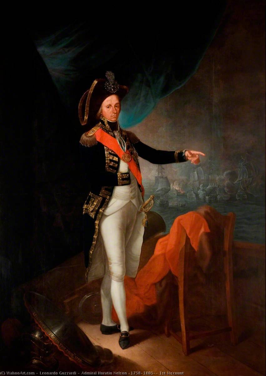 Wikioo.org - The Encyclopedia of Fine Arts - Painting, Artwork by Leonardo Guzzardi - Admiral Horatio Nelson (1758–1805), 1st Viscount