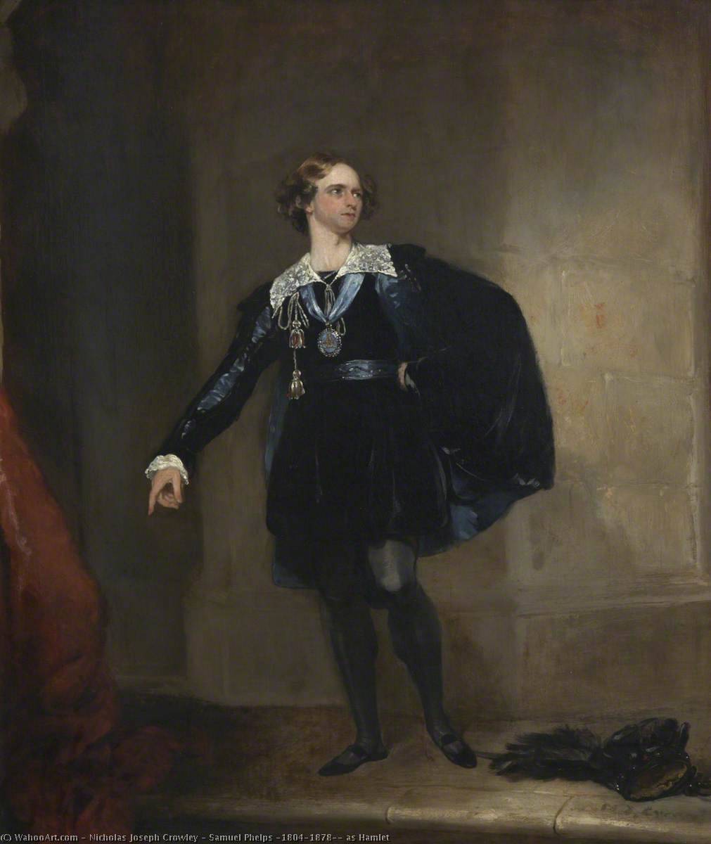 Wikioo.org - The Encyclopedia of Fine Arts - Painting, Artwork by Nicholas Joseph Crowley - Samuel Phelps (1804–1878), as Hamlet